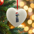 Poodle Black in Santa Hat Christmas Heart Bauble